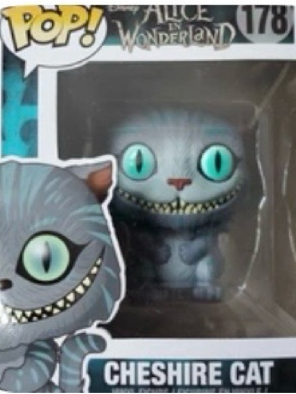Funko Cheshire Cat Figure - Gray with Teal Eyes